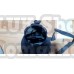 Rusac sling cu port USB extern, gri, 32x16cm